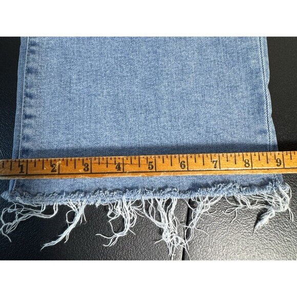 Amarisa Wide Leg Jeans Women's 29R Light Wash Cropped Raw Hem - Picture 6 of 11